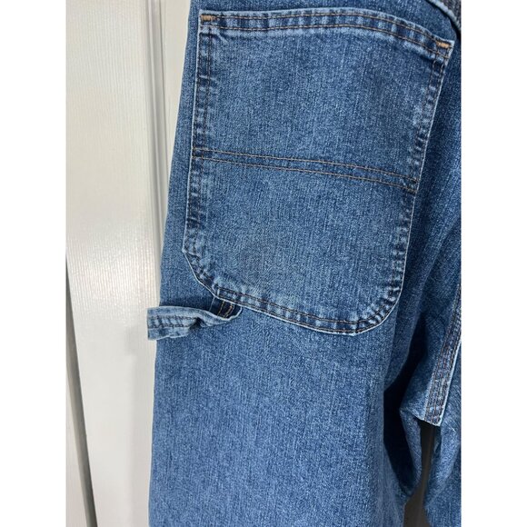 Wrangler Authentics Mens Blue Denim Carpenter Jeans With Utility Pockets 34x32 - Picture 6 of 11